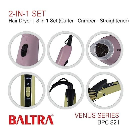 Baltra Venus 3 in 1 Hair Styler, Straightener, Curler and Crimper Baltra Venus 3 in 1 Hair Styler, Straightener, Curler and Crimper